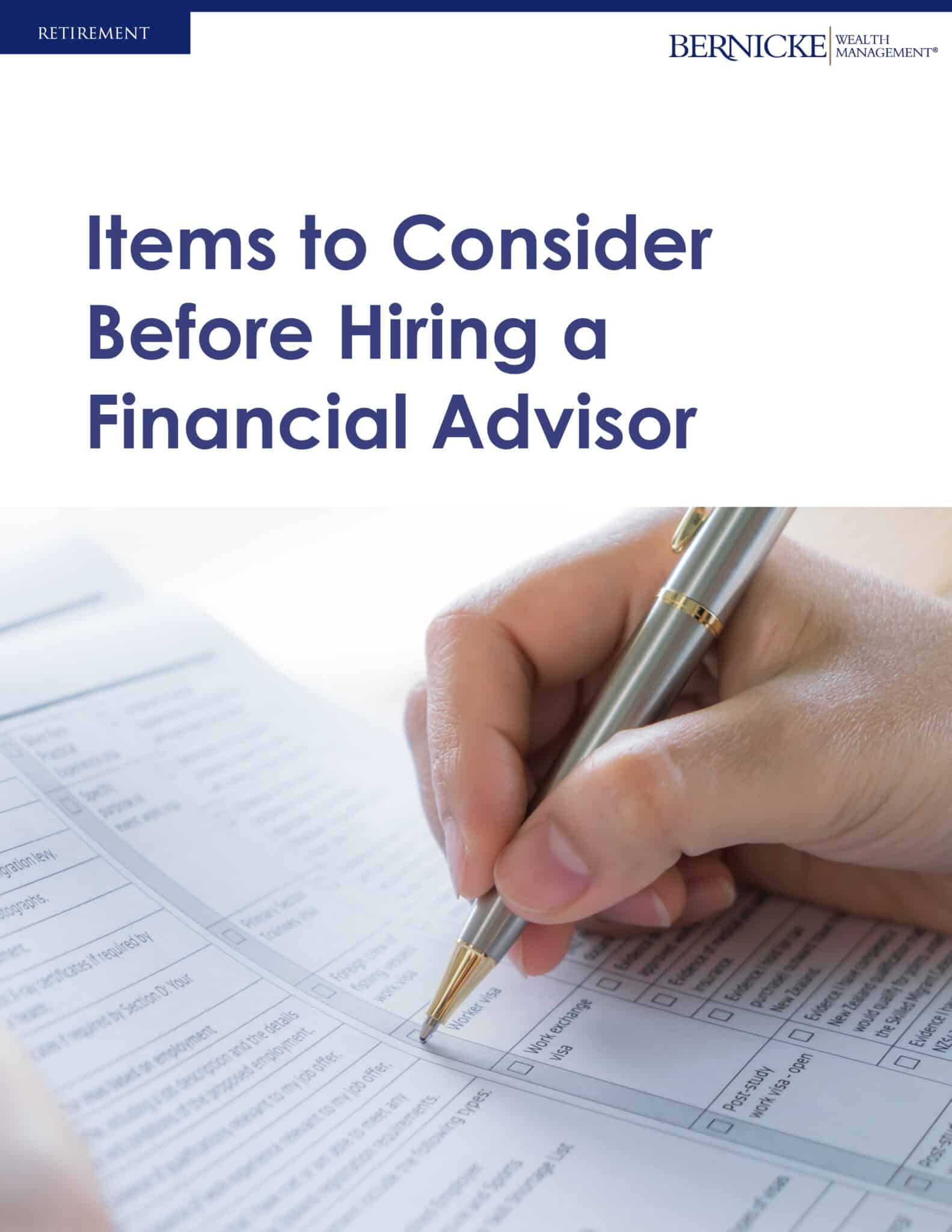 Items to Consider Before Hiring a Financial Advisor