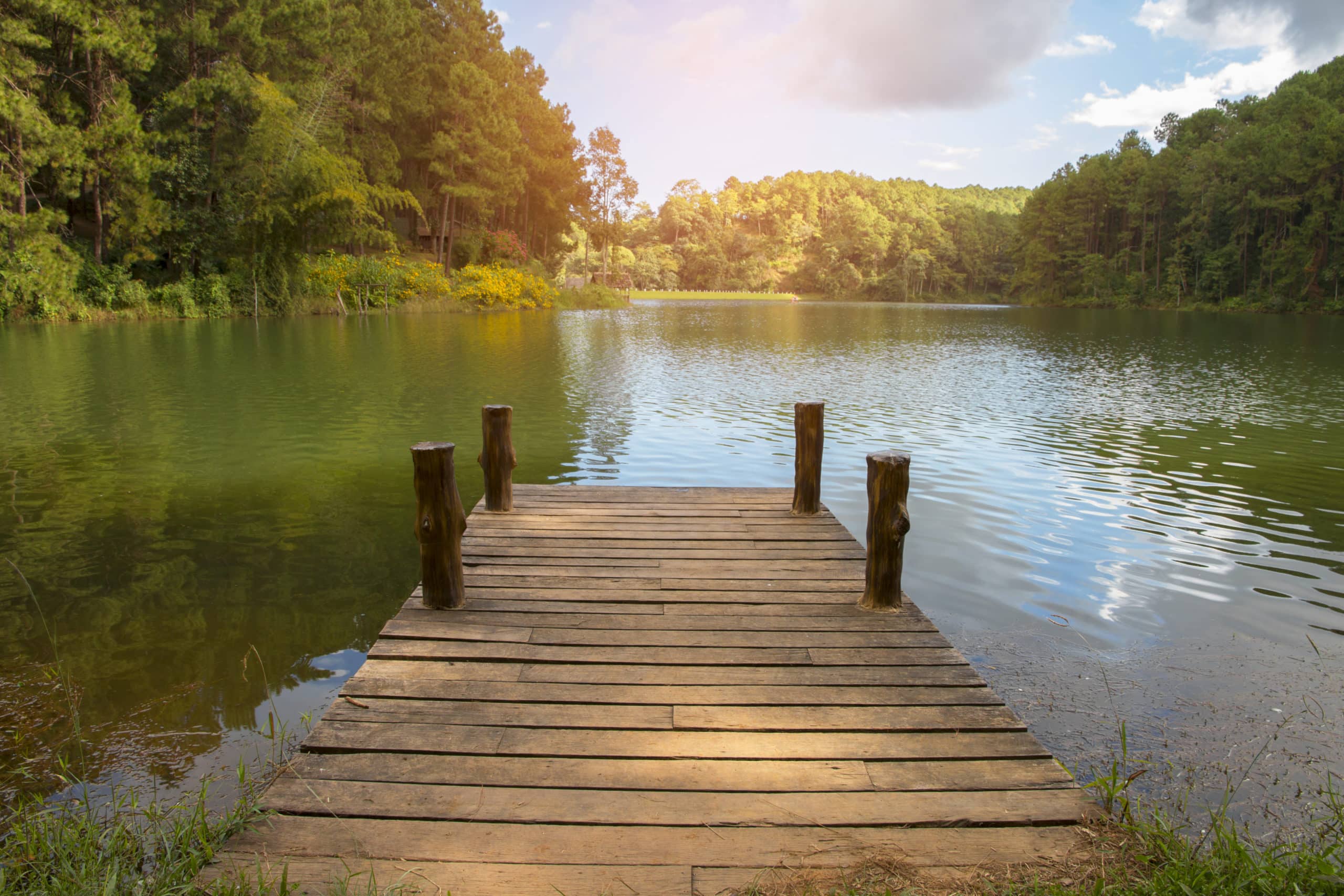 beautiful scenery - wooden dock beside lake